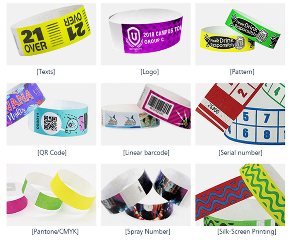 Verfügbare Bastelarbeiten für Tyvek-NFC-Armbänder