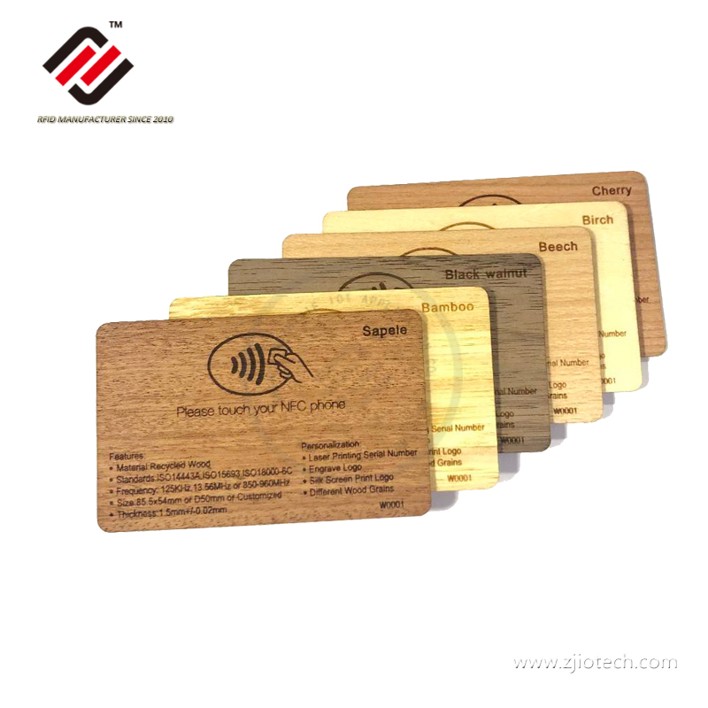 Hersteller von 13,56 MHz FM11RF08 M 1K-RFID-Karten aus Holz 