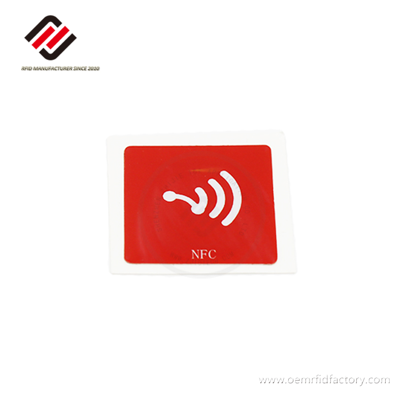 30 x 30 mm NFC-Forum Typ2 wasserdichter NTAG216 bedruckbarer NFC-PET-Aufkleber
 