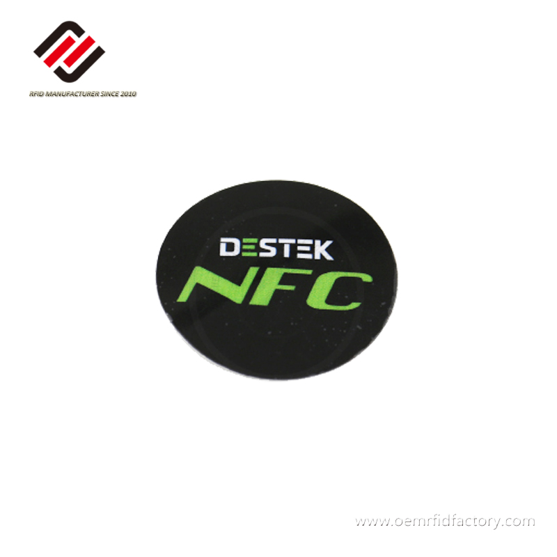 Durchmesser 30 mm runde Form Ntag215 NFC-Tag-Aufkleber 13,56 MHz passives Papieretikett
 
